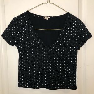 Garage Black polka dot crop top